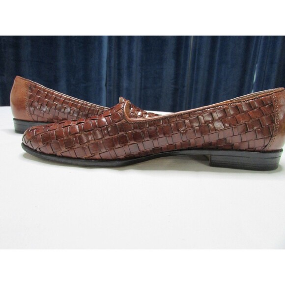 Vintage Trotters Liz Woven Leather Loafer Flats  Brown Women's Size 6.5 N 58-580 - Picture 9 of 11